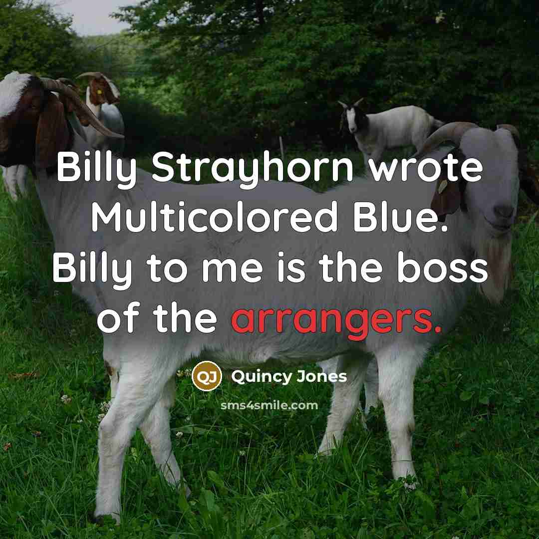 “Billy Strayhorn wrote Multicolored Blue. Billy to me is the boss of the arrangers.” quote by Quincy Jones