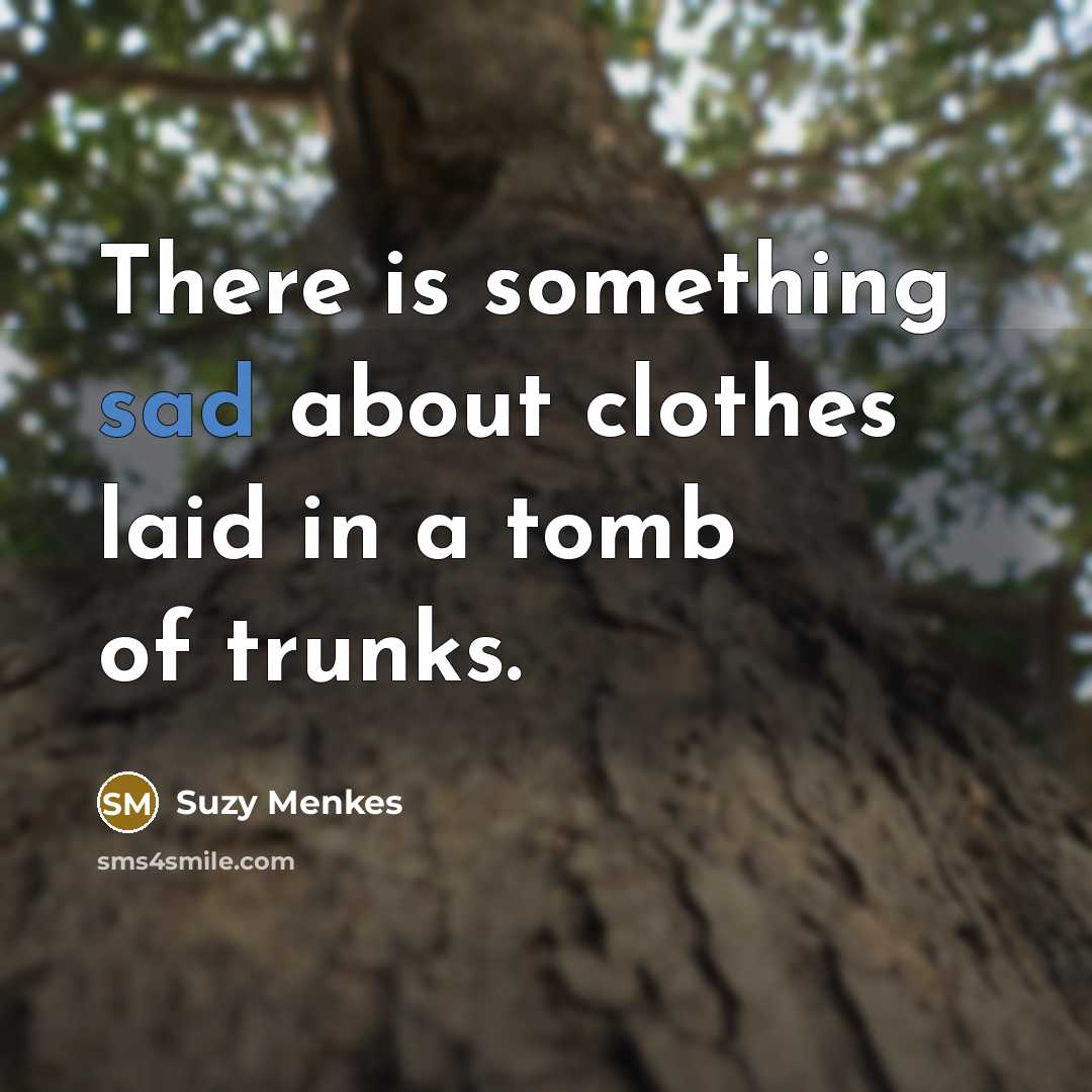 “There is something sad about clothes laid in a tomb of trunks.” quote by Suzy Menkes