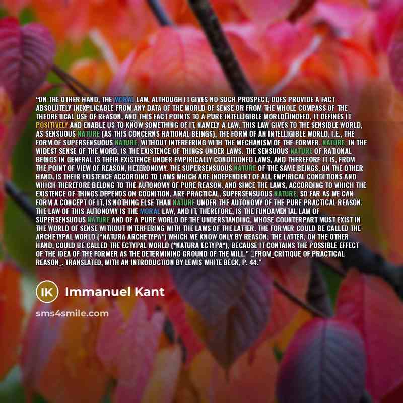 “On the other hand, the moral law, although it gives no such prospect, does provide a fact absolutely inexplicable from any data of the world of sense or from the whole compass of the theoretical use of reason, and this fact points to a pure intelligible world―indeed, it defines it positively and…” quote by Immanuel Kant