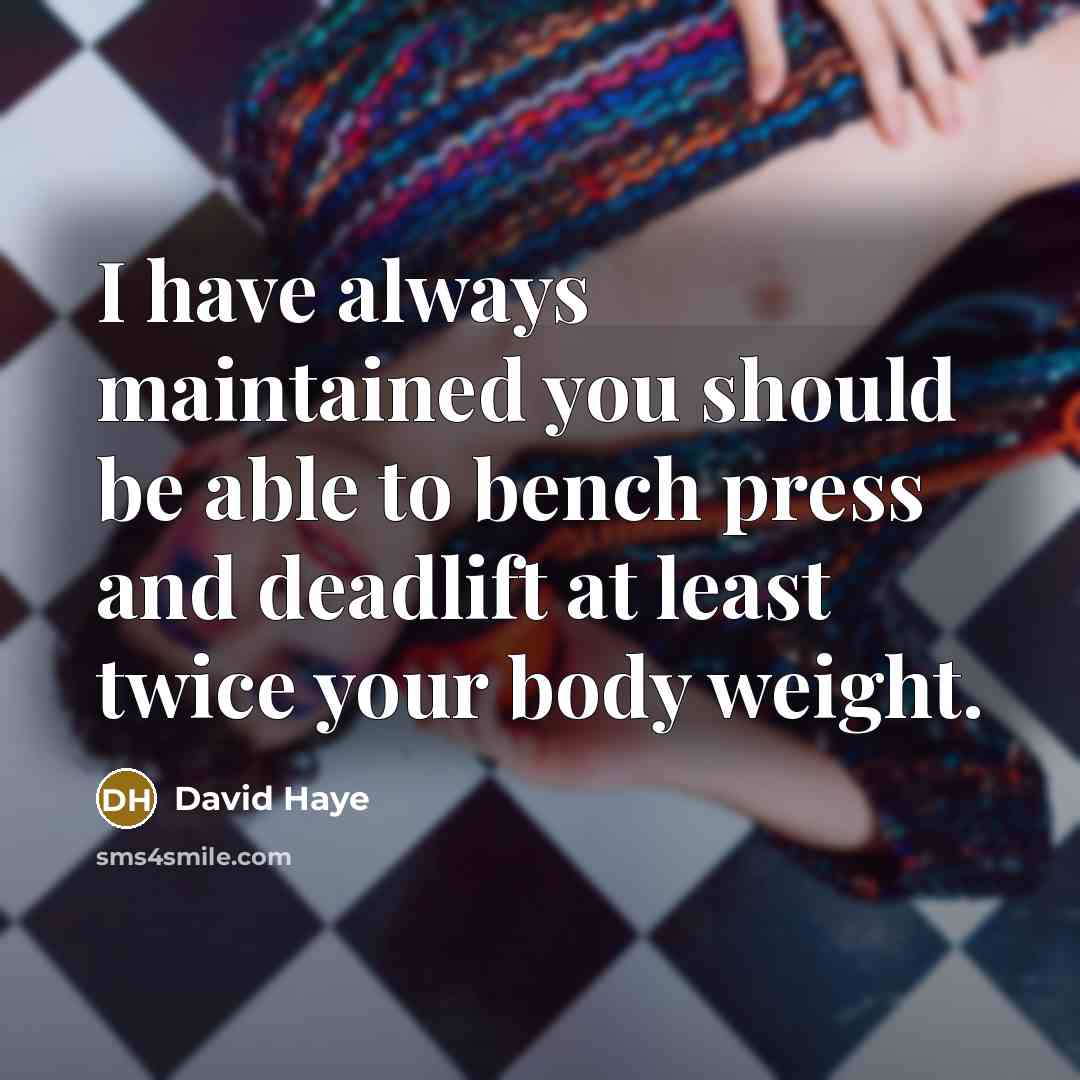 “I have always maintained you should be able to bench press and deadlift at least twice your body weight.” quote by David Haye
