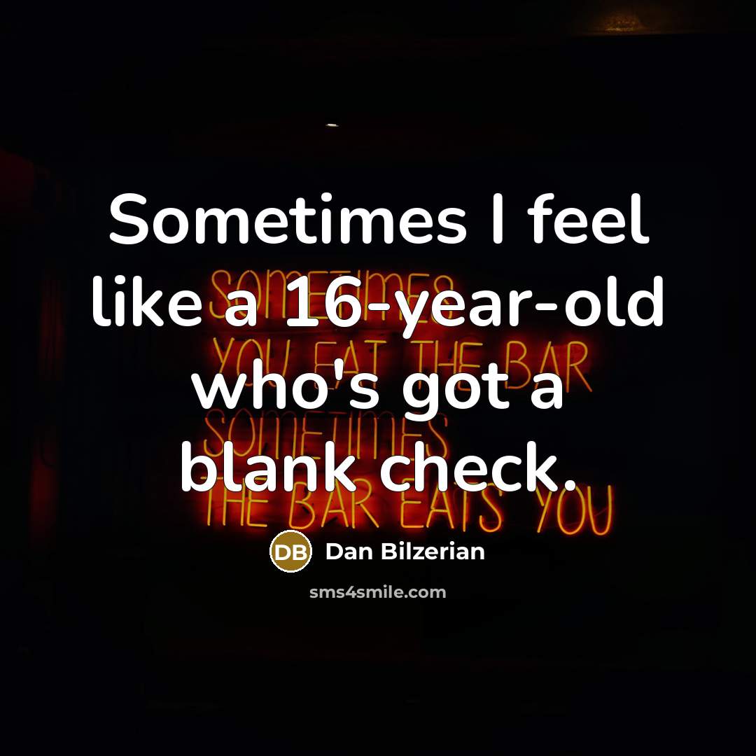 “Sometimes I feel like a 16-year-old who's got a blank check.” quote by Dan Bilzerian