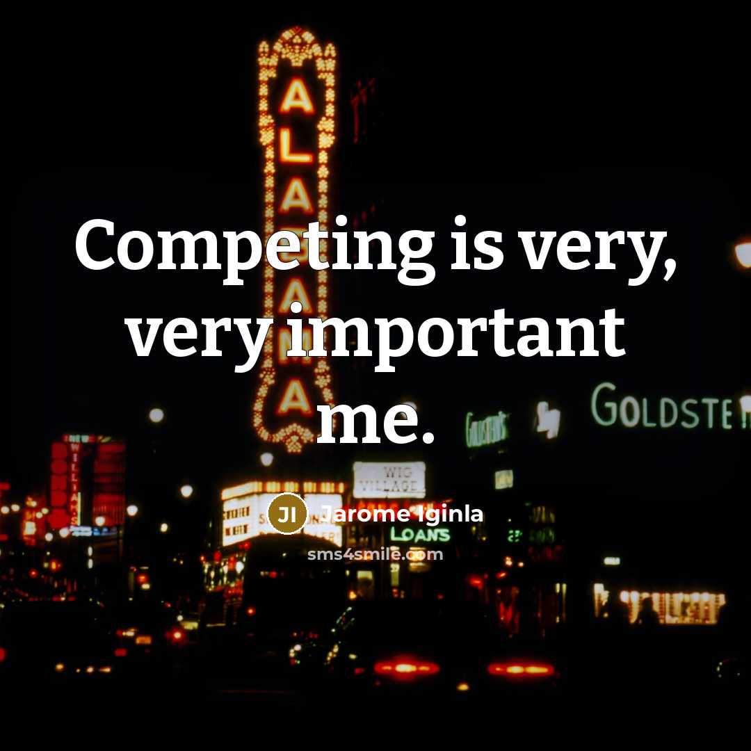 “Competing is very, very important me.” quote by Jarome Iginla