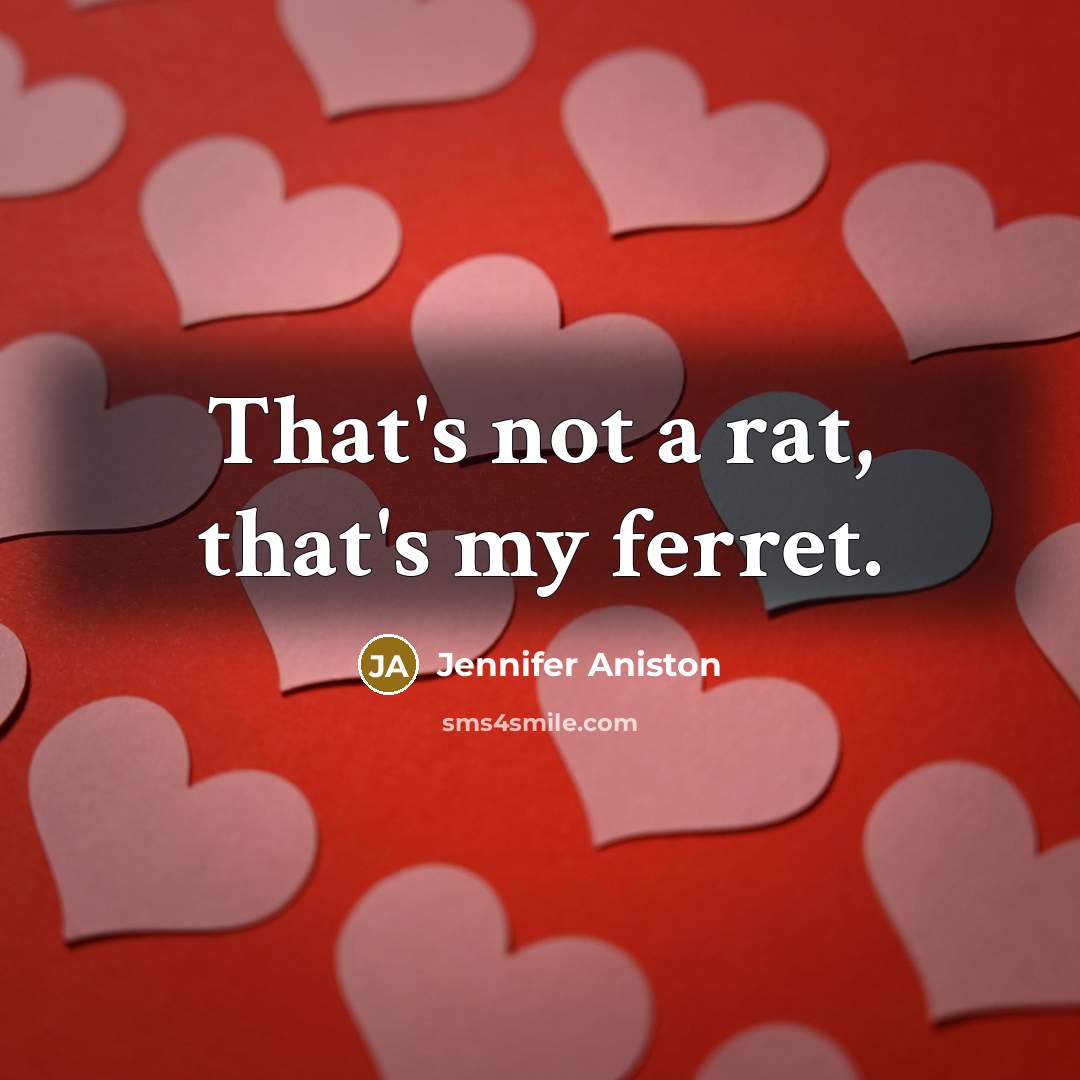 “That's not a rat, that's my ferret.” quote by Jennifer Aniston