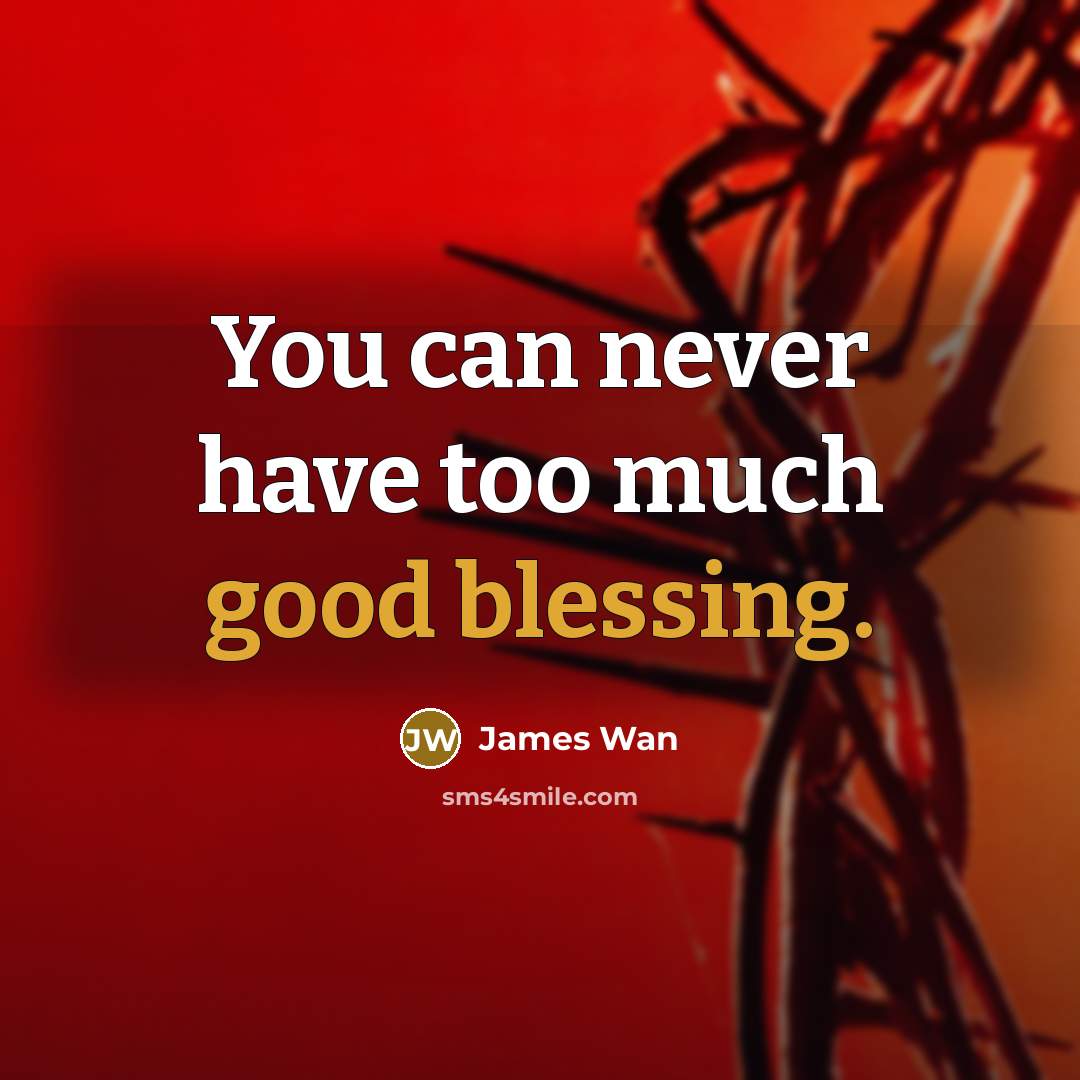 “You can never have too much good blessing.” quote by James Wan