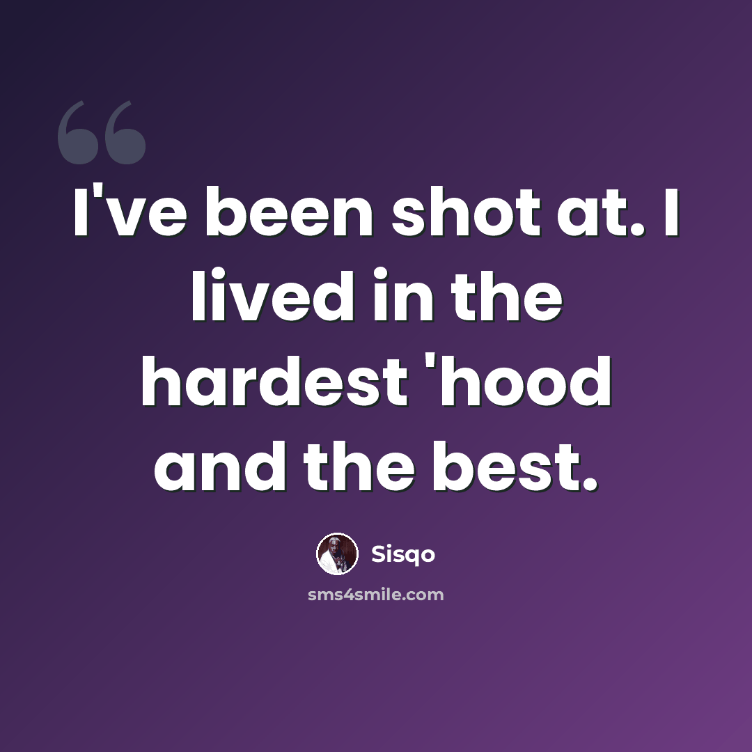 “I've been shot at. I lived in the hardest 'hood and the best.” quote by Sisqo