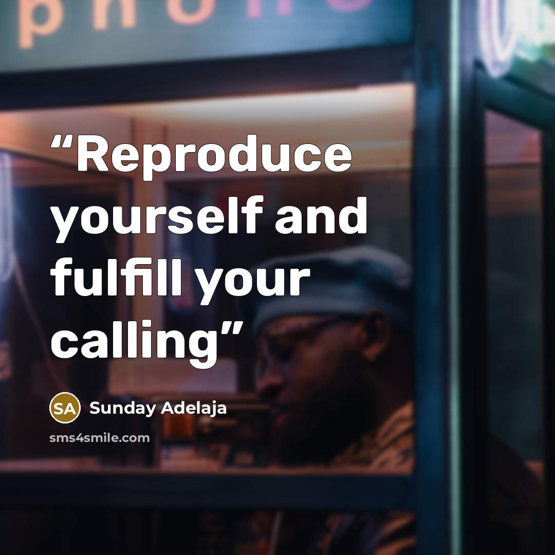 “Reproduce yourself and fulfill your calling” quote by Sunday Adelaja