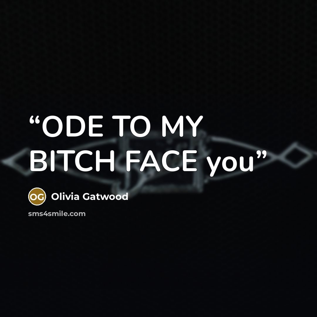 “ODE TO MY BITCH FACE you” quote by Olivia Gatwood