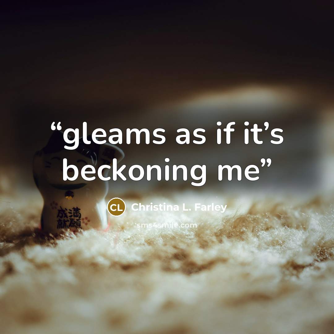 “gleams as if it’s beckoning me” quote by Christina L. Farley