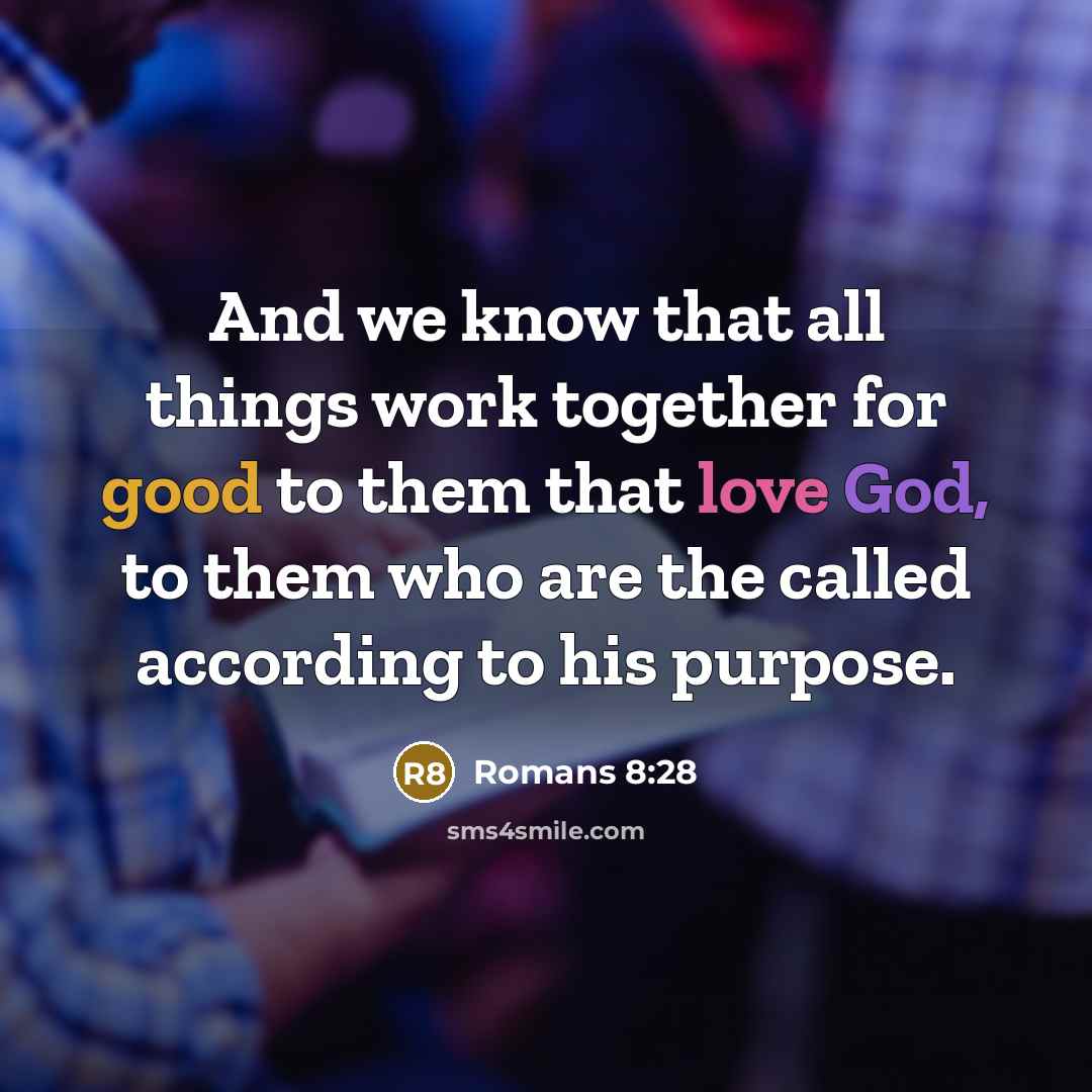 “And we know that all things work together for good to them that love God, to them who are the called according to his purpose.” quote by Romans 8:28