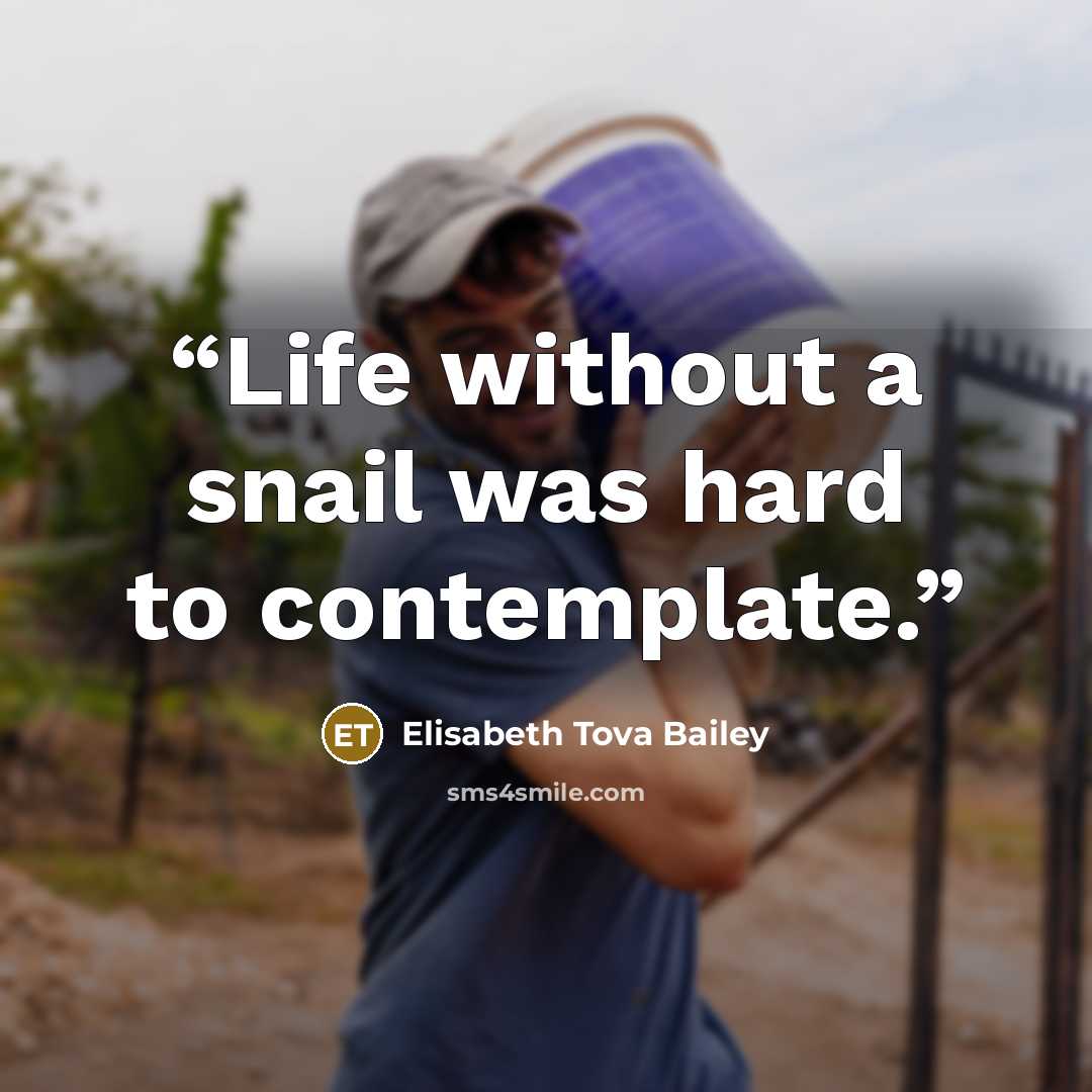“Life without a snail was hard to contemplate.” quote by Elisabeth Tova Bailey