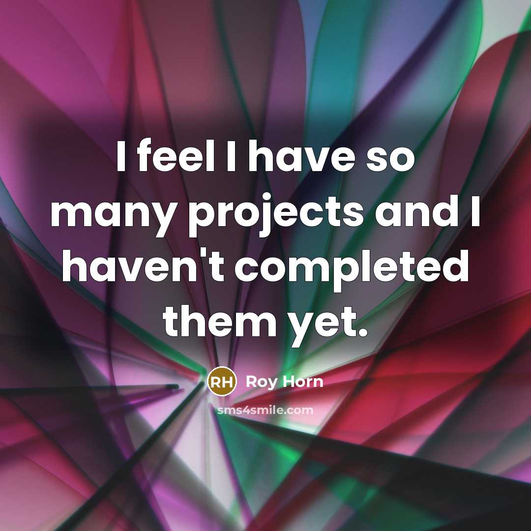 “I feel I have so many projects and I haven't completed them yet.” quote by Roy Horn