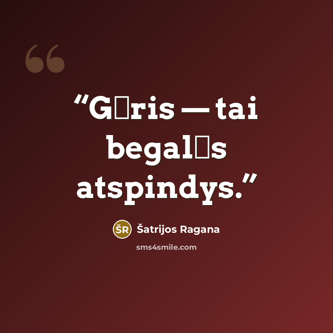 “Gėris — tai begalės atspindys.” quote by Šatrijos Ragana