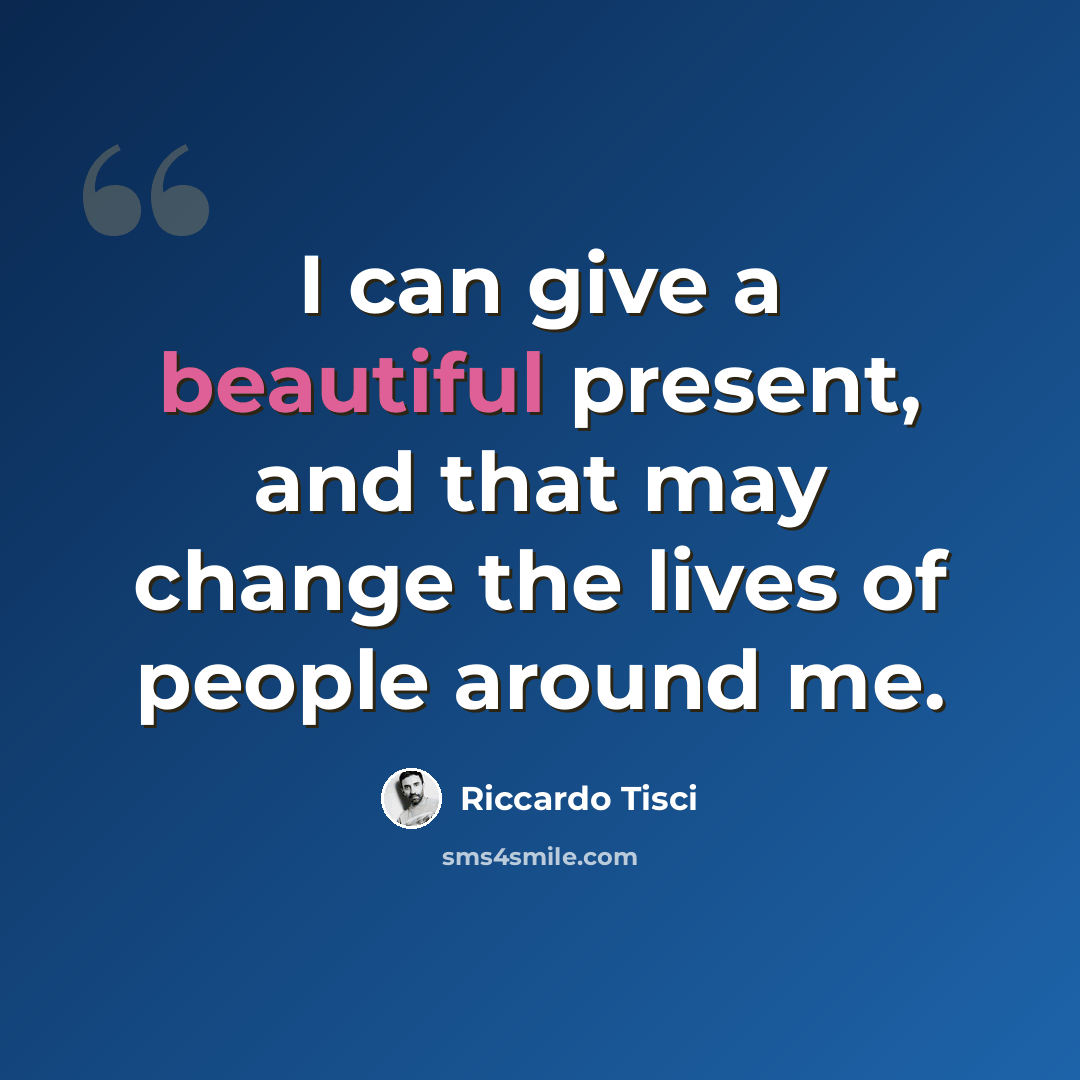 “I can give a beautiful present, and that may change the lives of people around me.” quote by Riccardo Tisci