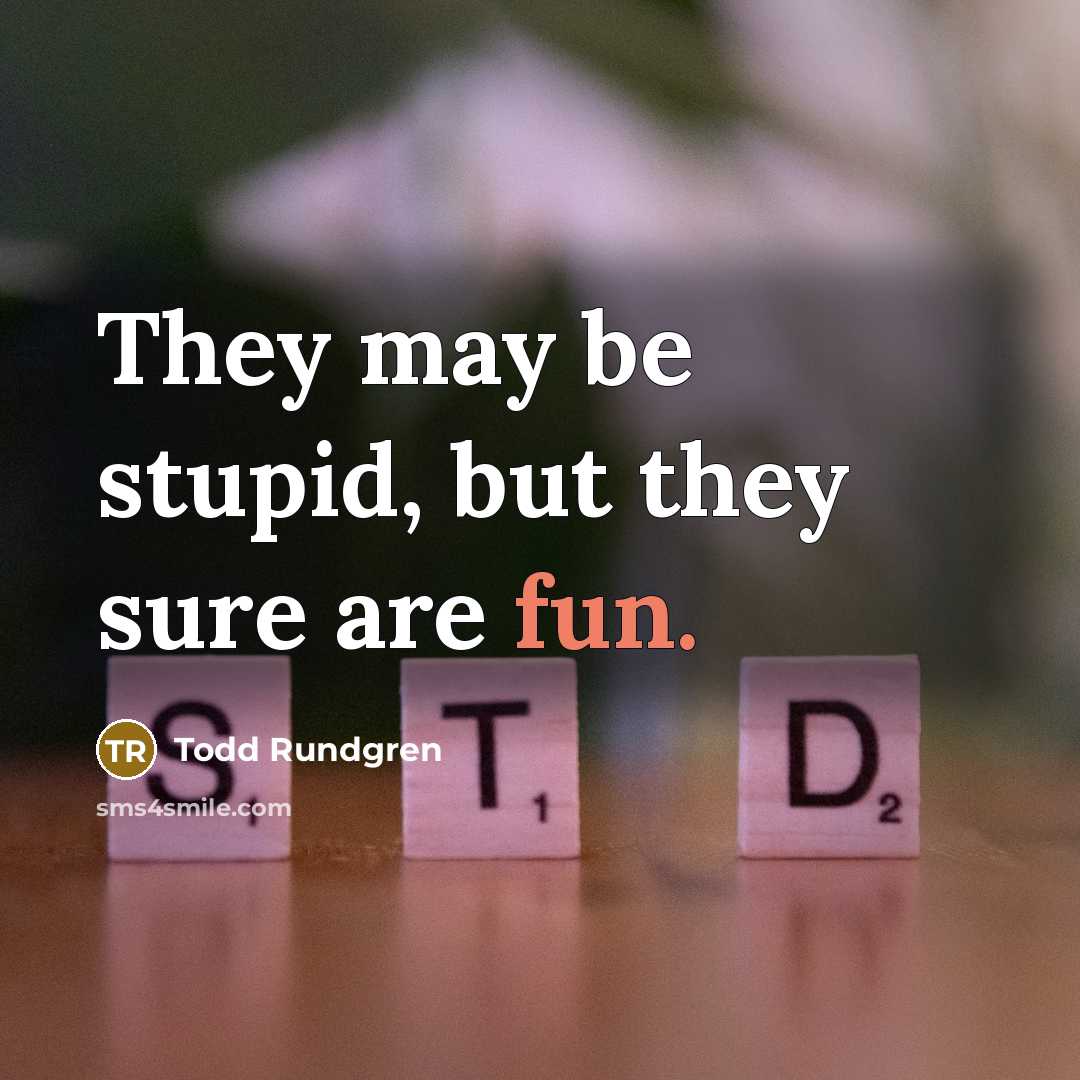 “They may be stupid, but they sure are fun.” quote by Todd Rundgren