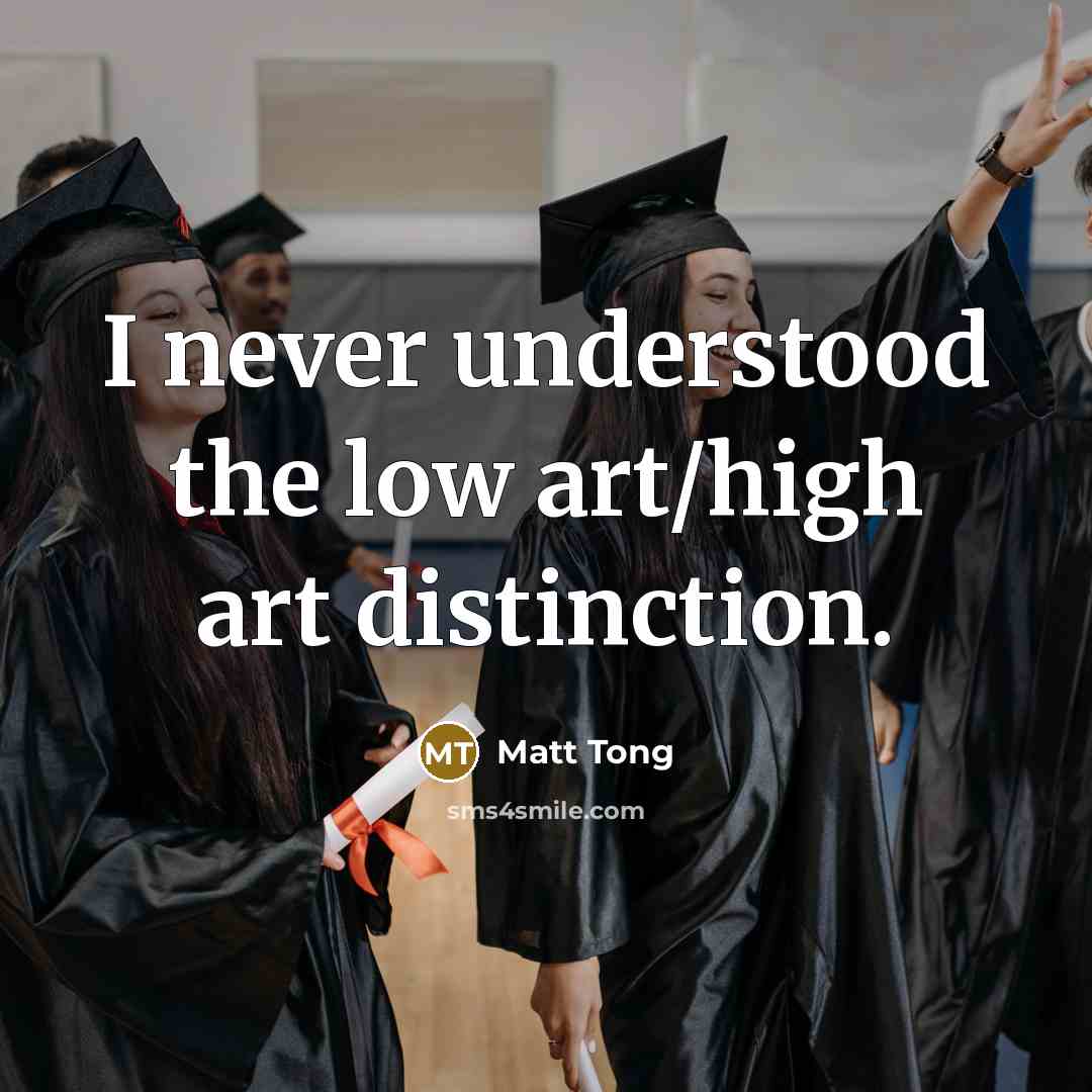 “I never understood the low art/high art distinction.” quote by Matt Tong