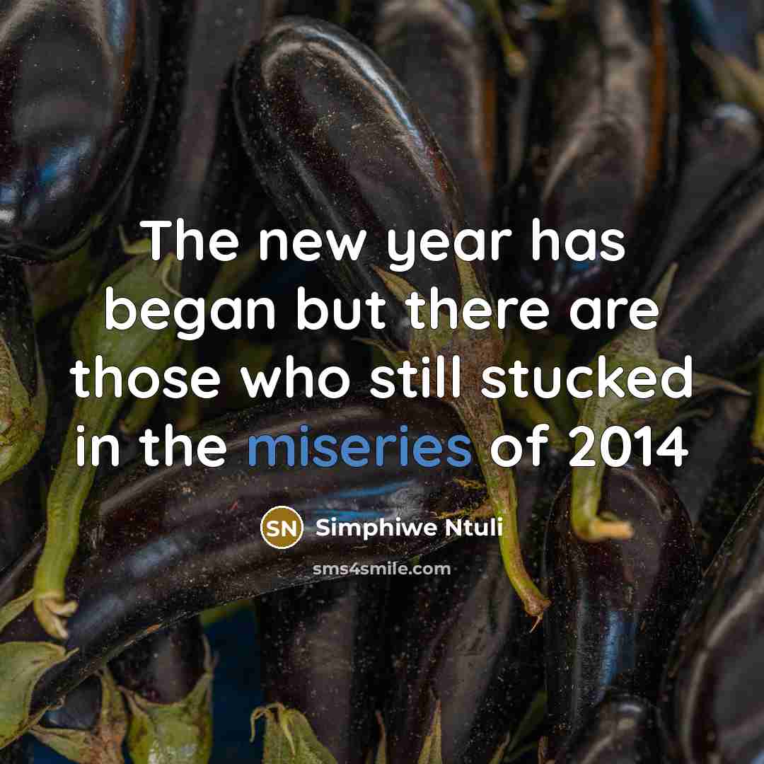 “The new year has began but there are those who still stucked in the miseries of 2014” quote by Simphiwe Ntuli