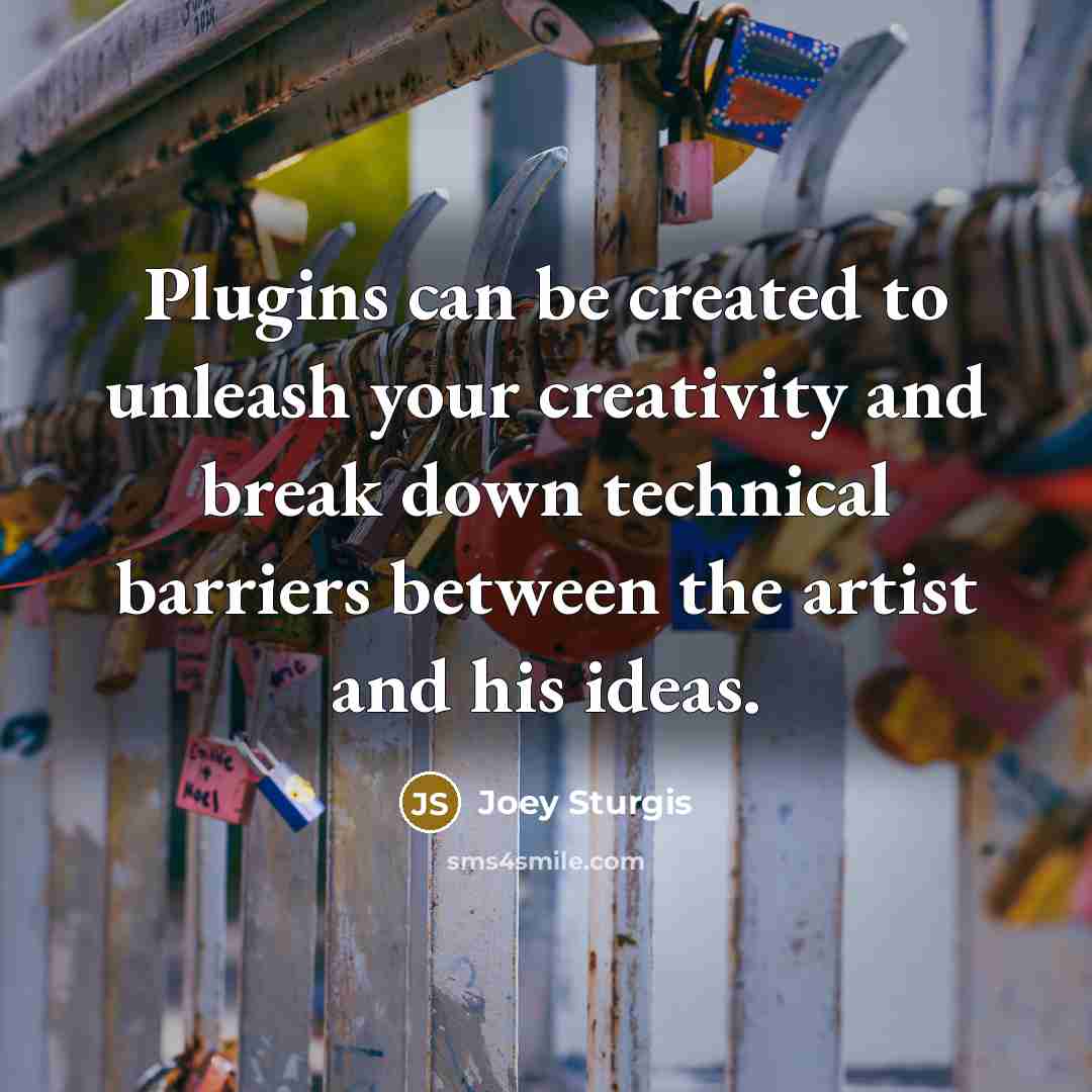 “Plugins can be created to unleash your creativity and break down technical barriers between the artist and his ideas.” quote by Joey Sturgis