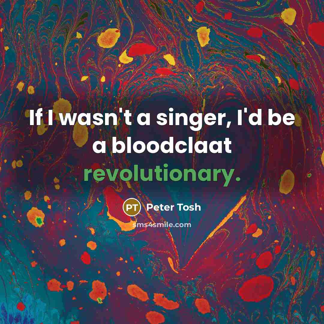 “If I wasn't a singer, I'd be a bloodclaat revolutionary.” quote by Peter Tosh