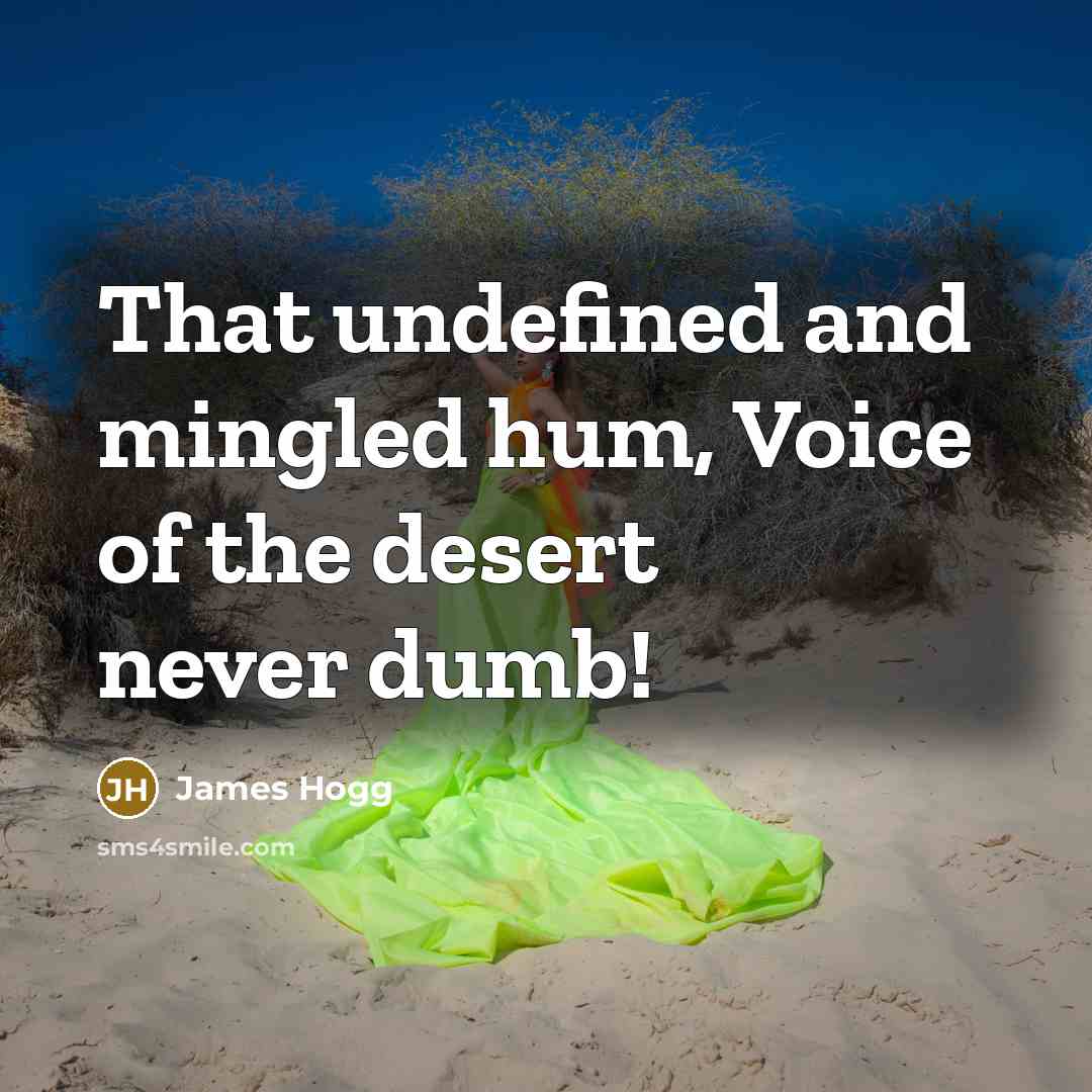 “That undefined and mingled hum, Voice of the desert never dumb!” quote by James Hogg