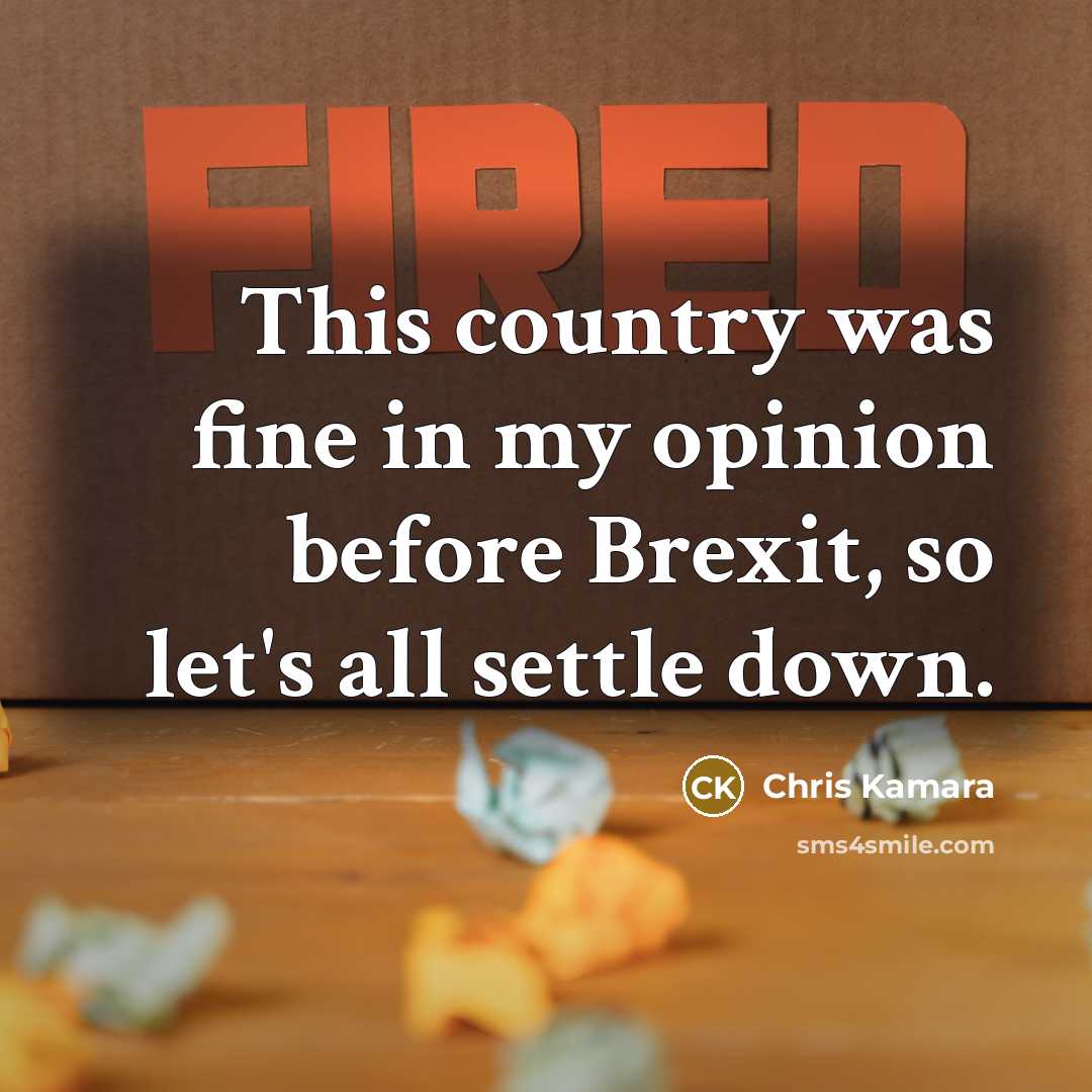 “This country was fine in my opinion before Brexit, so let's all settle down.” quote by Chris Kamara