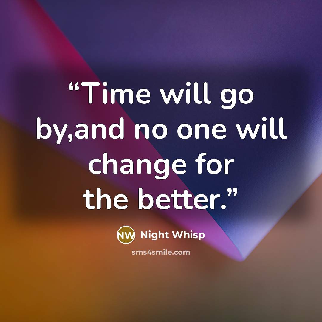 “Time will go by,and no one will change for the better.” quote by Night Whisp