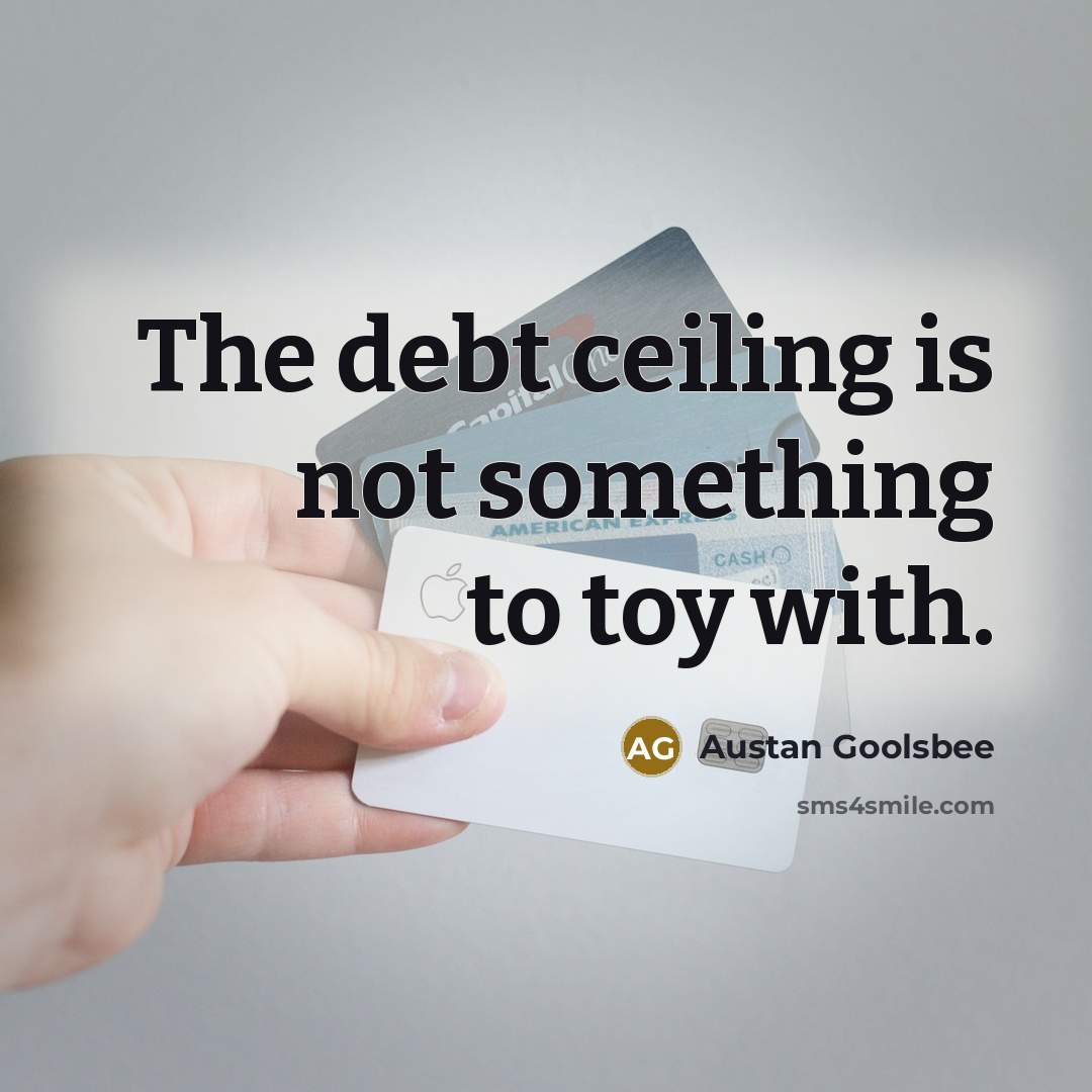 “The debt ceiling is not something to toy with.” quote by Austan Goolsbee