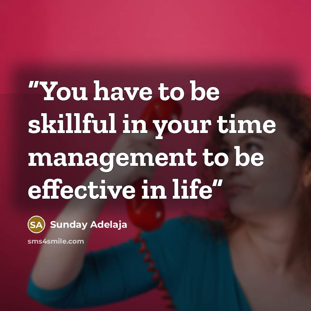 “You have to be skillful in your time management to be effective in life” quote by Sunday Adelaja