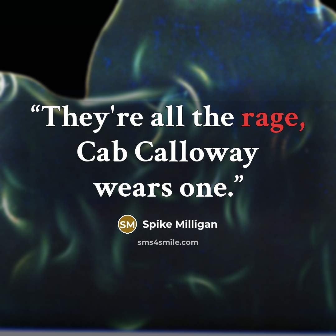 “They're all the rage, Cab Calloway wears one.” quote by Spike Milligan