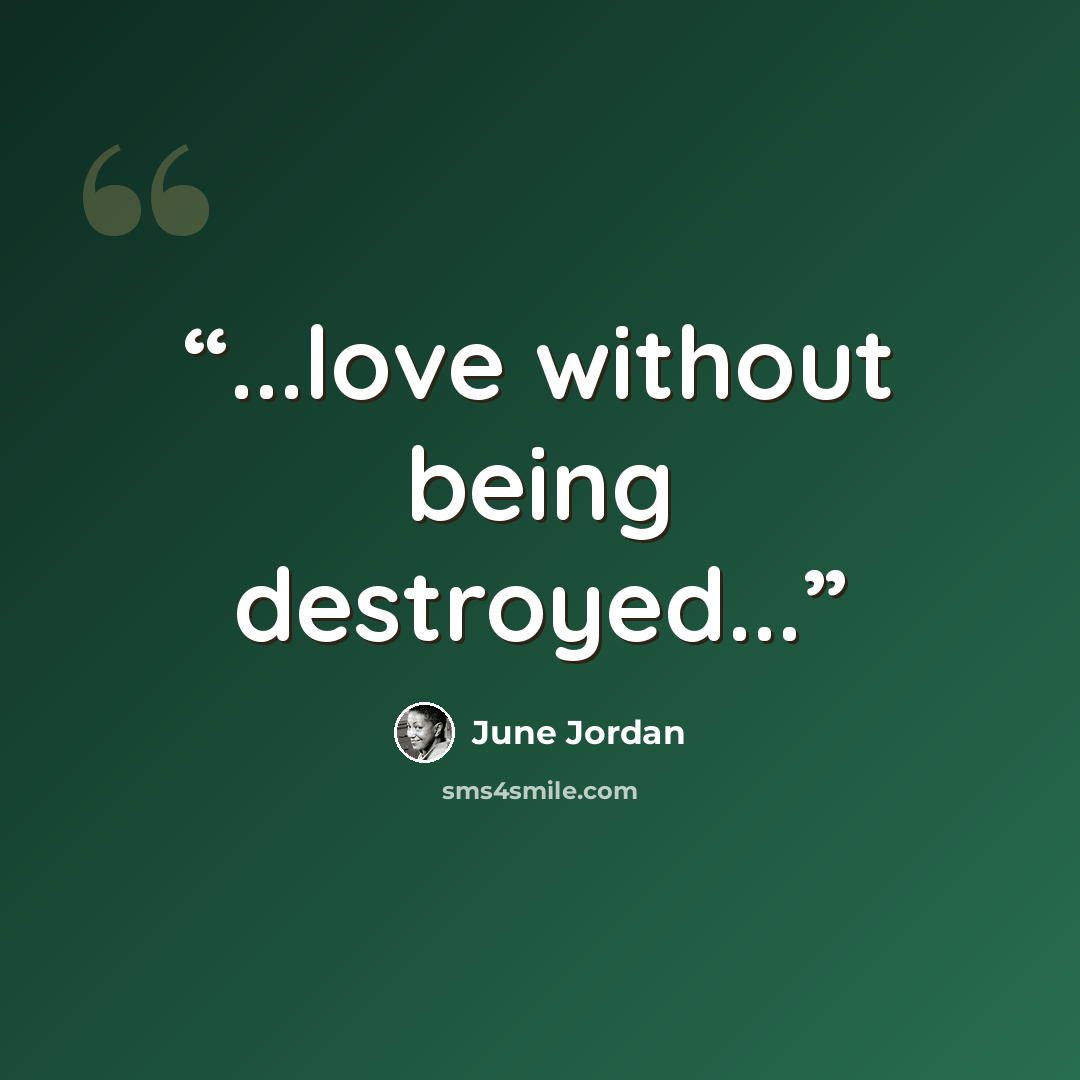 “...love without being destroyed...” quote by June Jordan