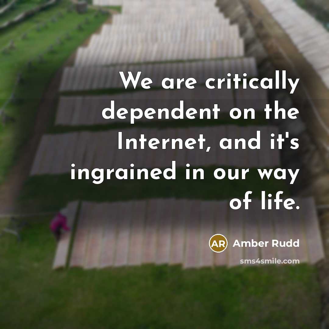 “We are critically dependent on the Internet, and it's ingrained in our way of life.” quote by Amber Rudd
