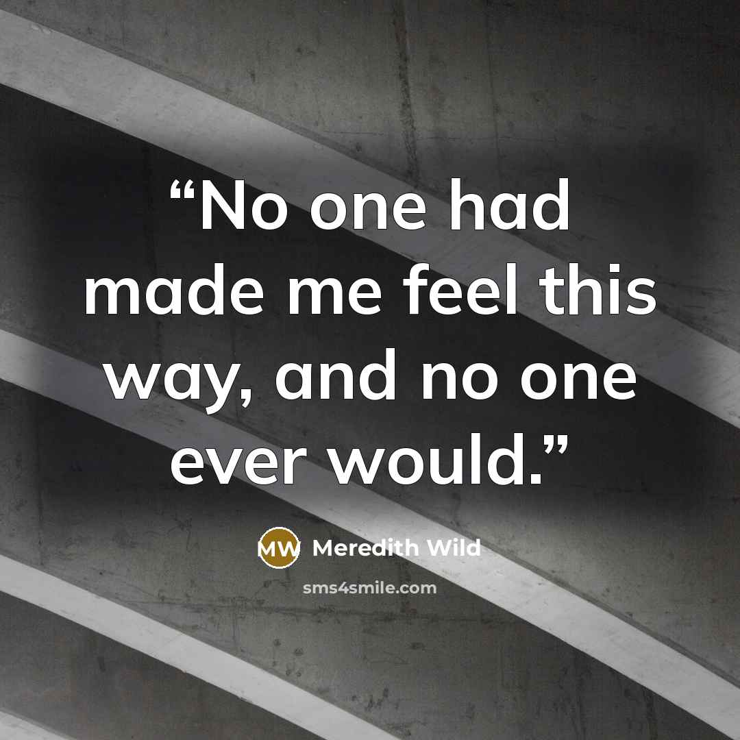 “No one had made me feel this way, and no one ever would.” quote by Meredith Wild