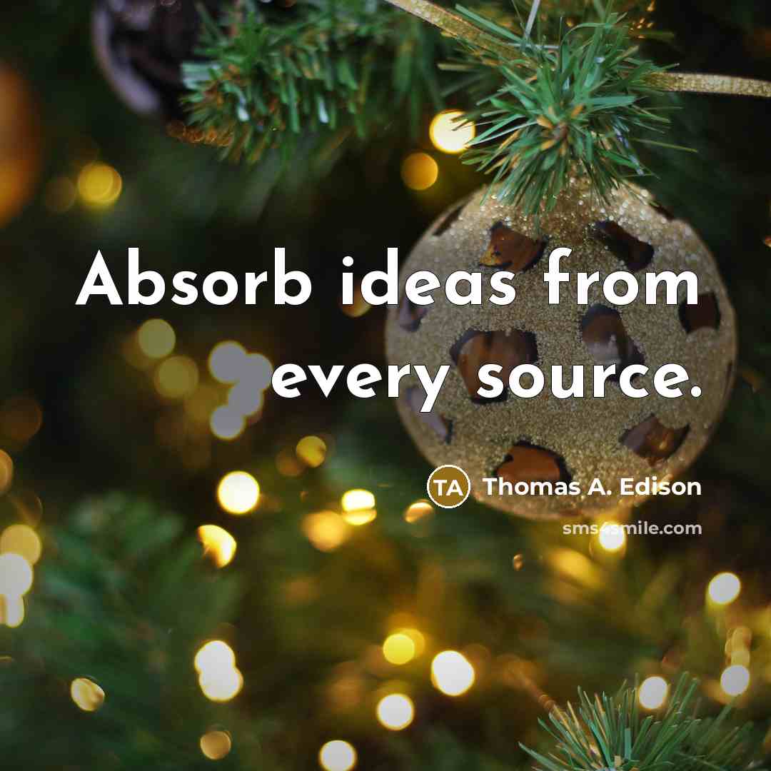“Absorb ideas from every source.” quote by Thomas A. Edison