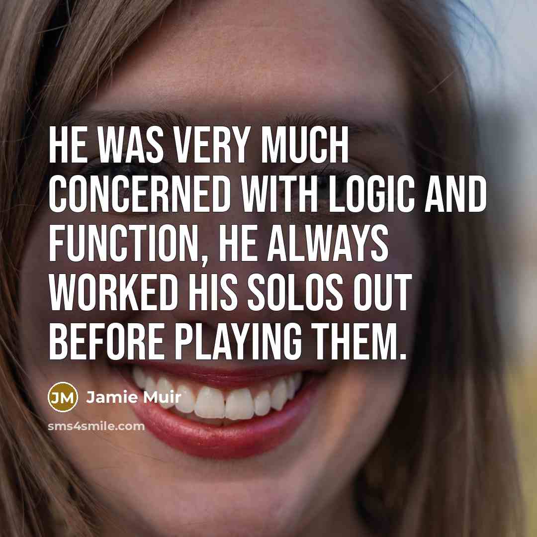 “He was very much concerned with logic and function, he always worked his solos out before playing them.” quote by Jamie Muir
