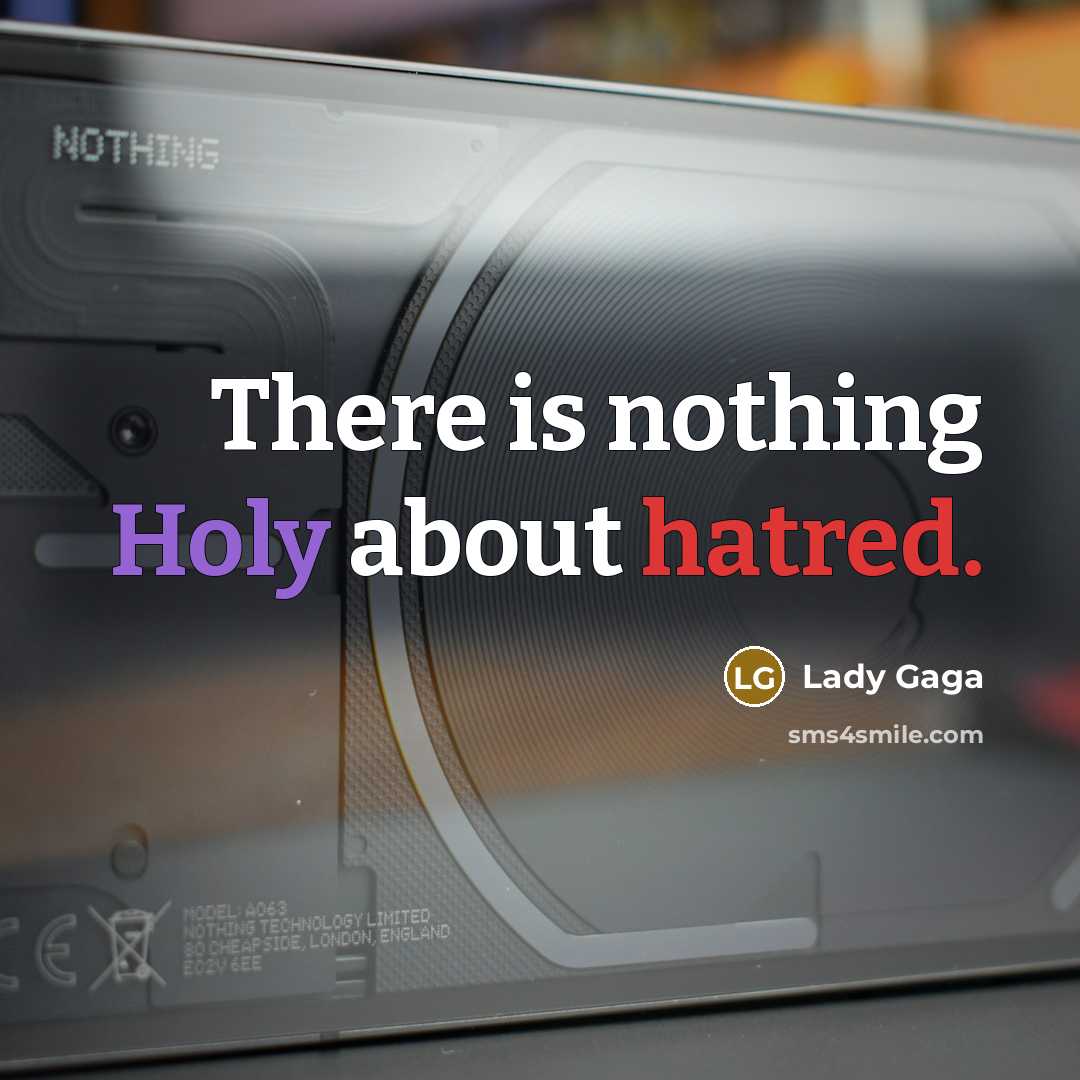 “There is nothing Holy about hatred.” quote by Lady Gaga