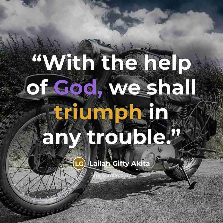 “With the help of God, we shall triumph in any trouble.” quote by Lailah Gifty Akita