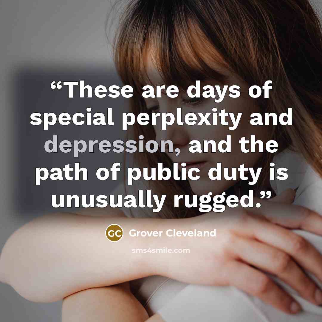 “These are days of special perplexity and depression, and the path of public duty is unusually rugged.” quote by Grover Cleveland