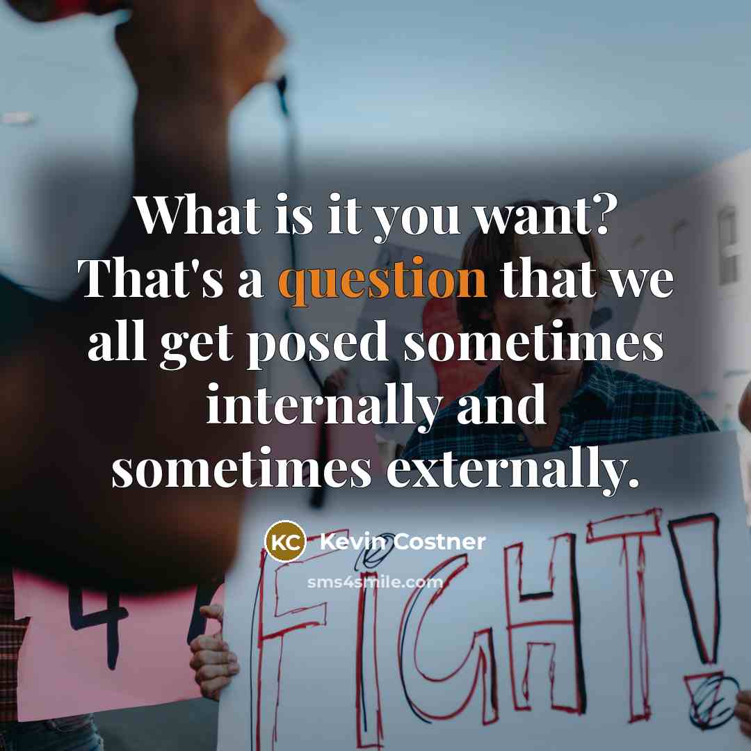 “What is it you want? That's a question that we all get posed sometimes internally and sometimes externally.” quote by Kevin Costner