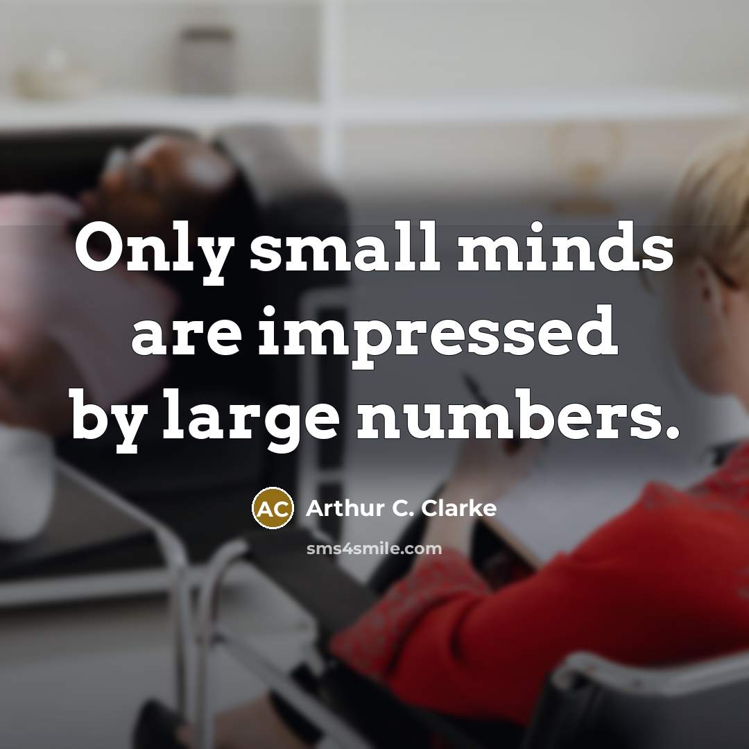 “Only small minds are impressed by large numbers.” quote by Arthur C. Clarke
