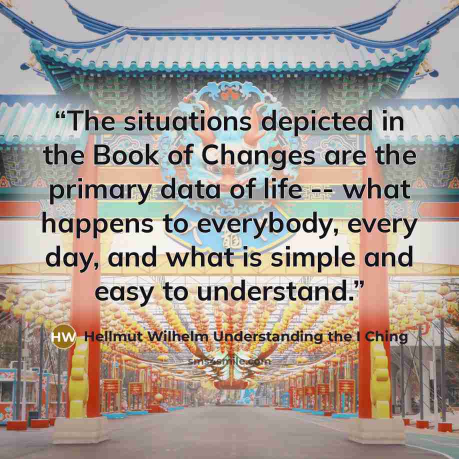“The situations depicted in the Book of Changes are the primary data of life -- what happens to everybody, every day, and what is simple and easy to understand.” quote by Hellmut Wilhelm Understanding the I Ching