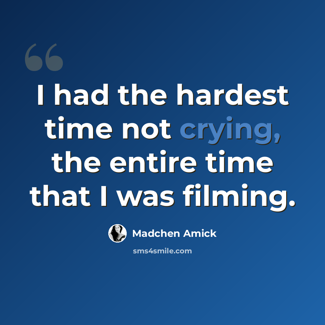 “I had the hardest time not crying, the entire time that I was filming.” quote by Madchen Amick