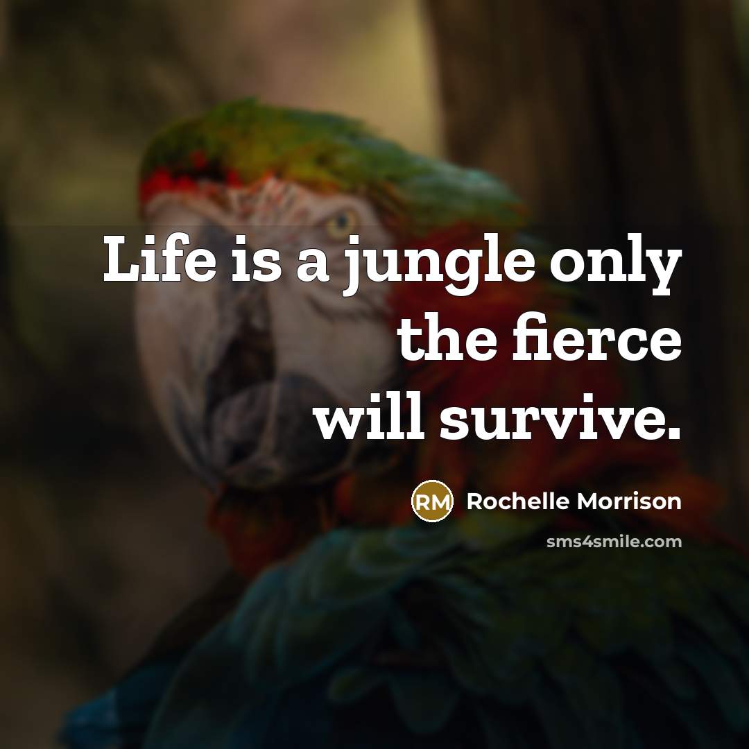 “Life is a jungle only the fierce will survive.” quote by Rochelle Morrison