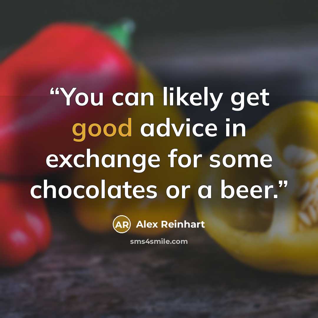 “You can likely get good advice in exchange for some chocolates or a beer.” quote by Alex Reinhart