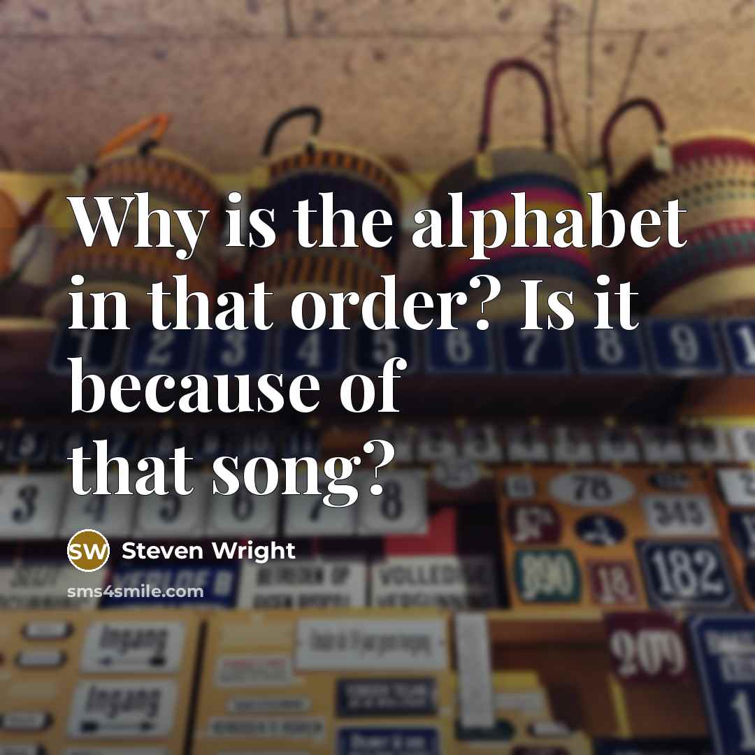 “Why is the alphabet in that order? Is it because of that song?” quote by Steven Wright