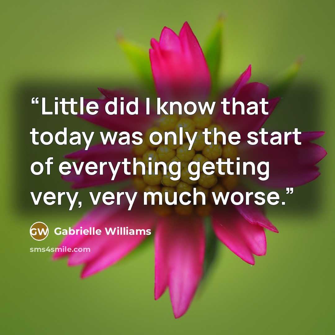 “Little did I know that today was only the start of everything getting very, very much worse.” quote by Gabrielle Williams