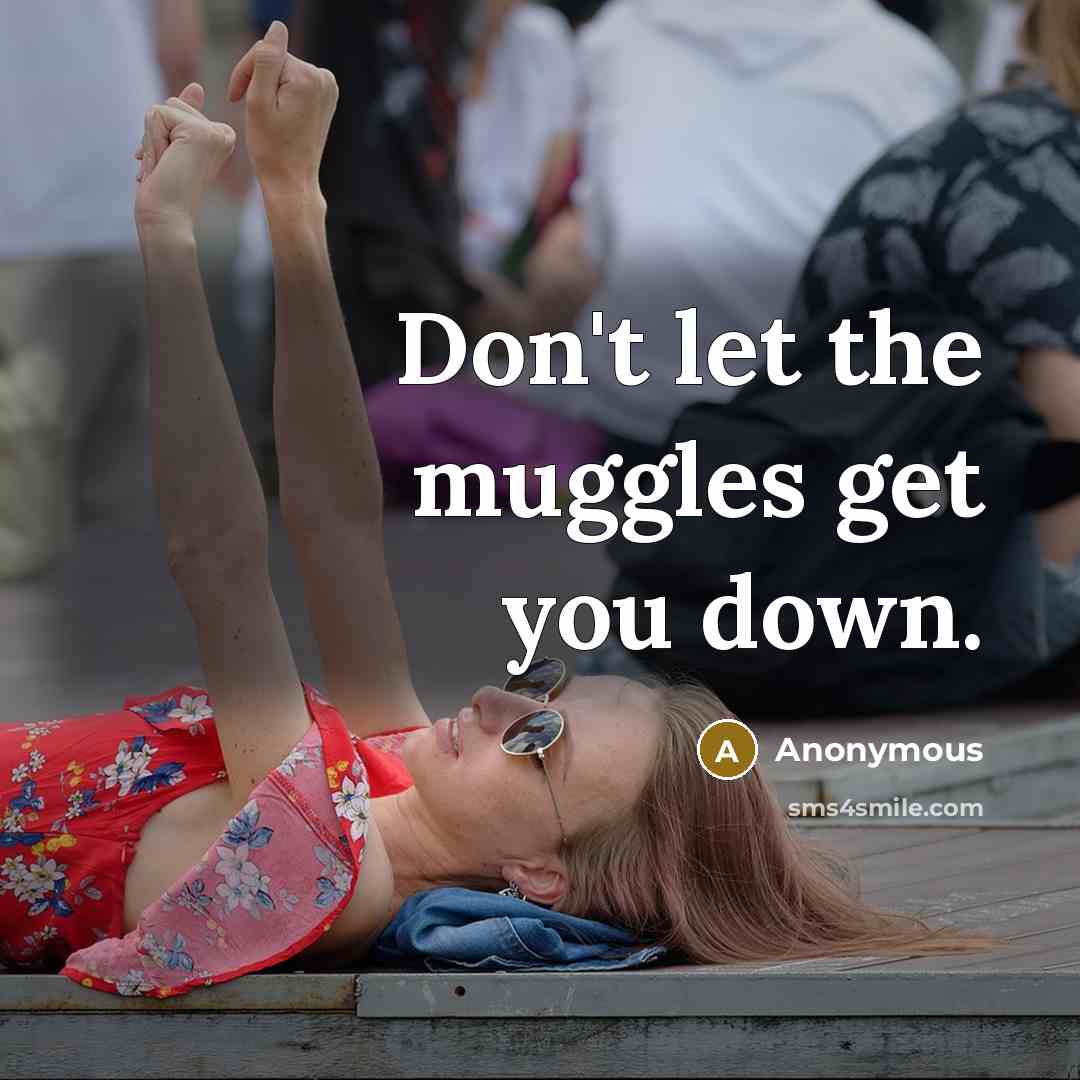 “Don't let the muggles get you down.” quote by Anonymous