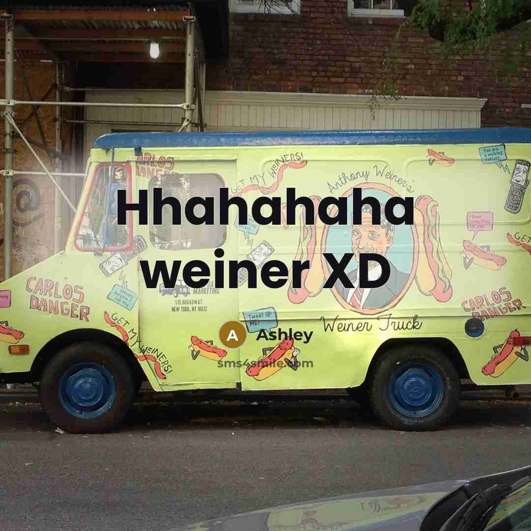 “Hhahahaha weiner XD” quote by Ashley