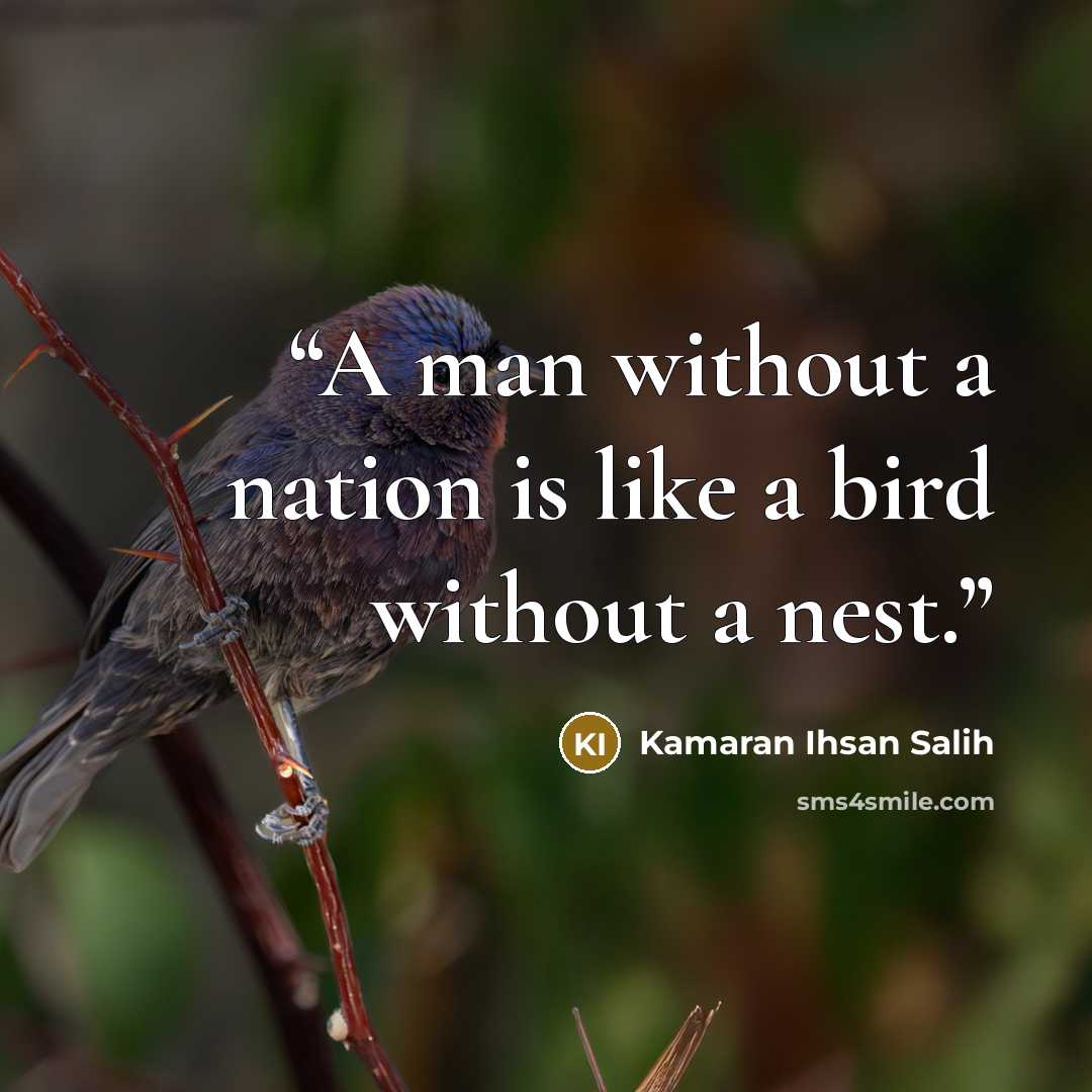 “A man without a nation is like a bird without a nest.” quote by Kamaran Ihsan Salih