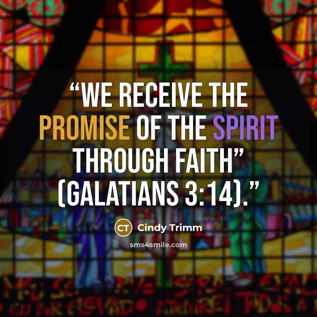 “We receive the promise of the Spirit through faith” (Galatians 3:14).” quote by Cindy Trimm