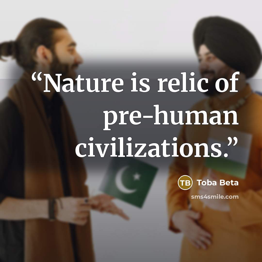 “Nature is relic of pre-human civilizations.” quote by Toba Beta
