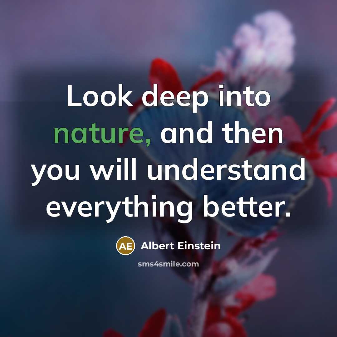 “Look deep into nature, and then you will understand everything better.” quote by Albert Einstein